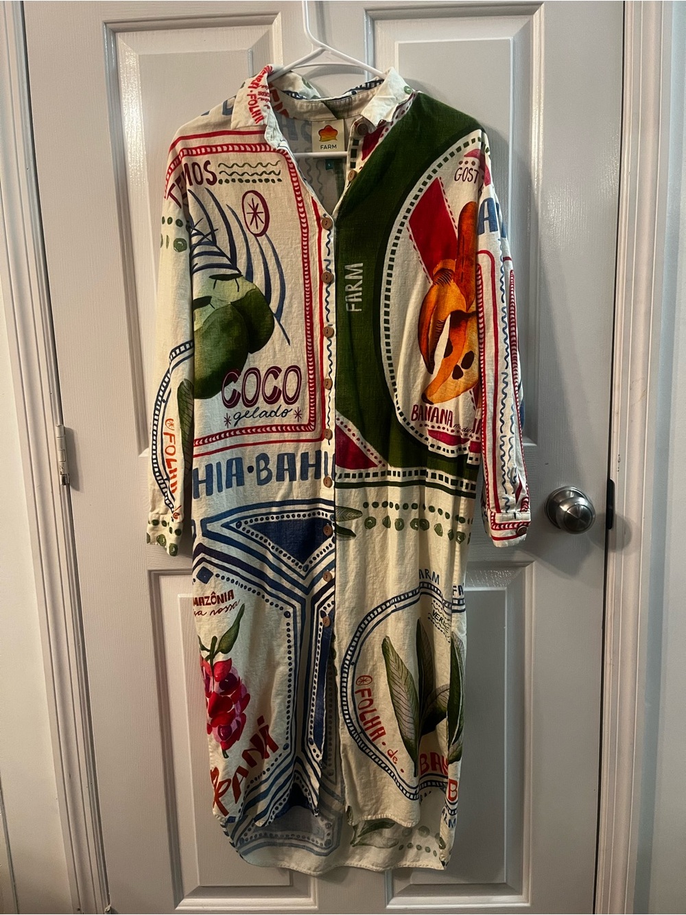 FARM Rio Multi-Color Printed Button-Front Maxi Dress - Picture 2 of 4